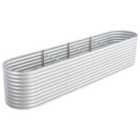 vidaXL Garden Raised Bed 400X80X81cm Galvanised Steel - Silver