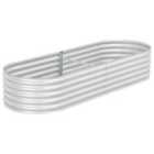 vidaXL Garden Raised Bed 240x80x44cm Galvanised Steel Silver