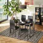 Tectake Berlin Dining Table And 4 Chairs Set - Black