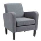 HOMCOM Linen Modern-curved Armchair Accent Seat - Grey
