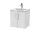 Hudson Reed Juno Wall Hung 2 Door Vanity & Curved Basin - White Ash