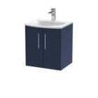 Hudson Reed Juno Wall Hung 2 Door Vanity & Curved Basin - Electric Blue