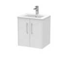 Hudson Reed Juno Wall Hung 2 Door Vanity & Minimalist Basin - White Ash