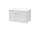 Hudson Reed Juno Wall Hung Single Drawer Vanity & Worktop - White Ash