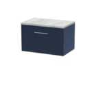 Hudson Reed Juno Wall Hung Single Drawer Vanity & Bellato Grey Laminate Top - Electric Blue