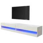 GFW Galicia 180Cm Wall TV Unit With LED - White