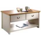 GFW Lancaster 2 Drawer Coffee Table - Cream