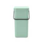 Brabantia Sort & Go Waste Bin, 16L - Jade Green