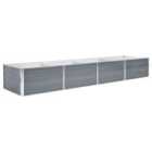 vidaXL Garden Raised Bed Galvanised Steel 320x80x45cm Grey