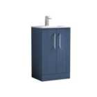 Nuie Deco 500mm Floor Standing 2 Door Vanity & Basin 2 - Satin Blue