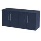 Hudson Reed Juno 1200mm Wall Hung 4 Door Vanity & Worktop - Electric Blue
