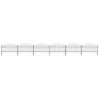 vidaXL Garden Fence With Spear Top Steel (1-1.25)x10.2 M Black