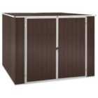 vidaXL Garden Shed Brown 195x198x159cm Galvanised Steel