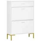 HOMCOM Modern Storage Cabinet With Flip Doors and Drawer For 12 Pairs Of Shoes