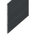 Wickes PVCu Anthracite Grey Hollow Soffit Board - 300mm x 9mm x 3m
