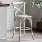 Gallery Direct Palma Stool White/Rattan Set of 2