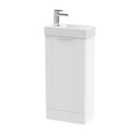 Nuie Deco Compact 400mm Floor Standing Cabinet & Basin - Satin White