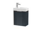 Nuie Deco Compact 400mm Wall Hung Cabinet & Basin - Satin Anthracite