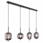 Globo Smoky 4 Light Black Pendant