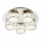 Globo Amur Crystal Medium Flush Light