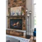 Globo Smoky 3 Light Black Floor Lamp With Smoked Shades