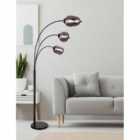 Globo Smoky 3 Light Black Floor Lamp