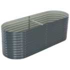 vidaXL Garden Raised Bed 240x80x81cm Galvanised Steel Grey