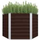 vidaXL Garden Raised Bed Brown 129x129x77cm Galvanised Steel
