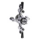 Hudson Reed Triple Exposed Shower Valve - Chrome/Black