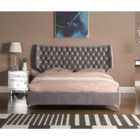 Ashbourne Velvet King Size Bed - Grey