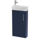 Hudson Reed Juno Floor Standing Unit/1 Tap Hole Basin - Blue