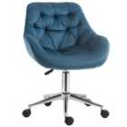 Vinsetto Velvet Home Office Chair Desk Chair with Adjustable Height - Blue
