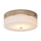 Elstead Lighting Tamar 1 Light Medium Flush Light - Polished Gold