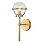 Hinkley Hollis 1 Light Heritage Brass Clear Seeded Opal Glass Wall Light