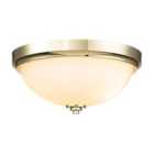 Feiss Malibu 2 Light Flush Mount - Polished Brass