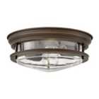 Hinkley Hadrian 2 Light Clear Glass Flush Mount - Oil Rubbed Bronze
