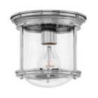 Hinkley Hadrian 1 Light Clear Glass Flush Mount - Chrome