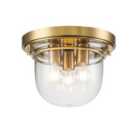 Quoizel Whistling 3 Light Flush Mount - Brushed Brass