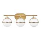 Hinkley Hollis 3 Light Heritage Brass Opal Glass Wall Light