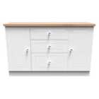 Ready Assembled Wilcox 2 Door and 3 Drawer Unit - Porcelain Ash and Oak