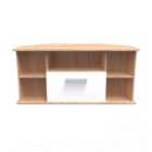 Ready Assembled Fourrisse Corner Tv Unit - White Gloss and Bardolino Oak