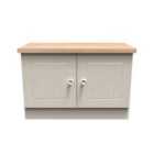 Ready Assembled Wilcox Low 2 Door Unit - Kashmir Ash and Oak