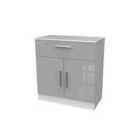 Ready Assembled Indices 1 Drawer Sideboard - Grey and White