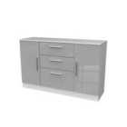 Ready Assembled Indices 2 Door 3 Drawer Unit - Grey and White