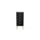 Ready Assembled Cuba 5 Drawer Locker - Deep Black and White