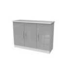 Ready Assembled Indices 3 Door Unit - Grey and White