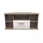 Ready Assembled Fourrisse Corner Tv Unit - Kashmir Gloss and Darkolino