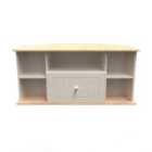 Ready Assembled Wilcox Corner Tv Unit - Kashmir Ash and Oak
