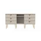 Ready Assembled Copenhagagen 6 Drawer Tv Unit With Legs - Kashmir Matt