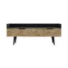 Ready Assembled Hirato Media Console Unit - Vintage Oak and Black
